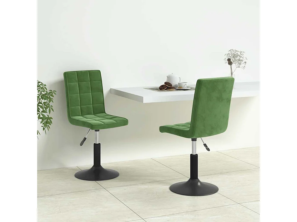 Sedie da Pranzo Girevoli 2 pz Verde Scuro in Velluto