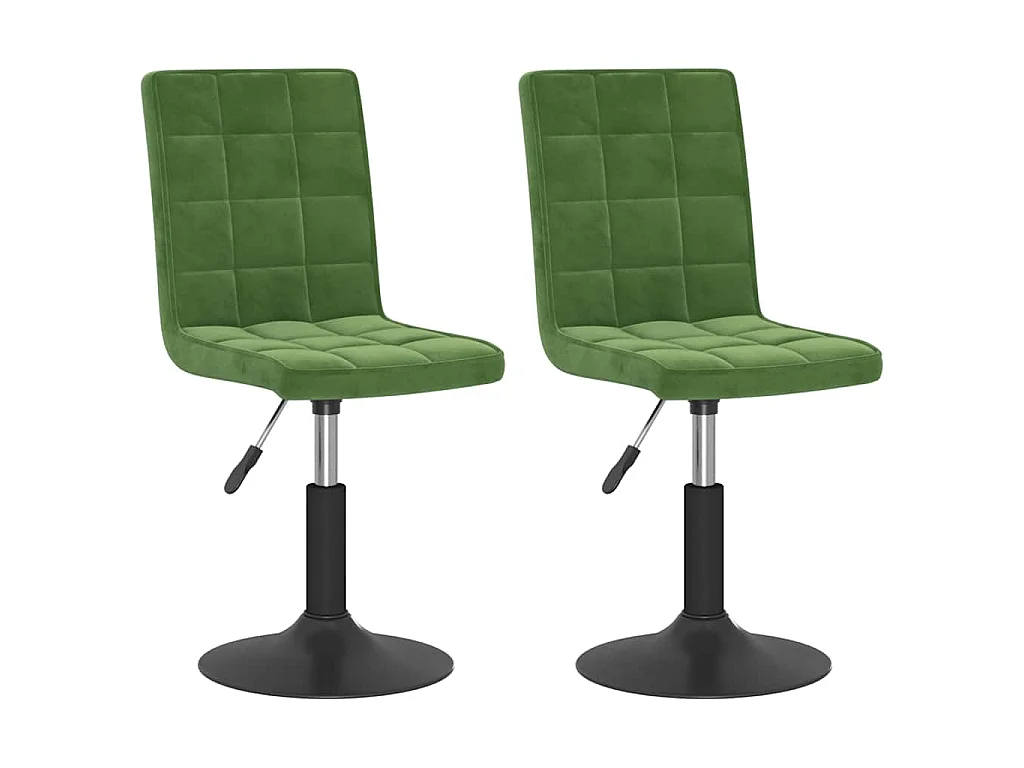 Chaises pivotantes à manger lot de 2 vert foncé velours