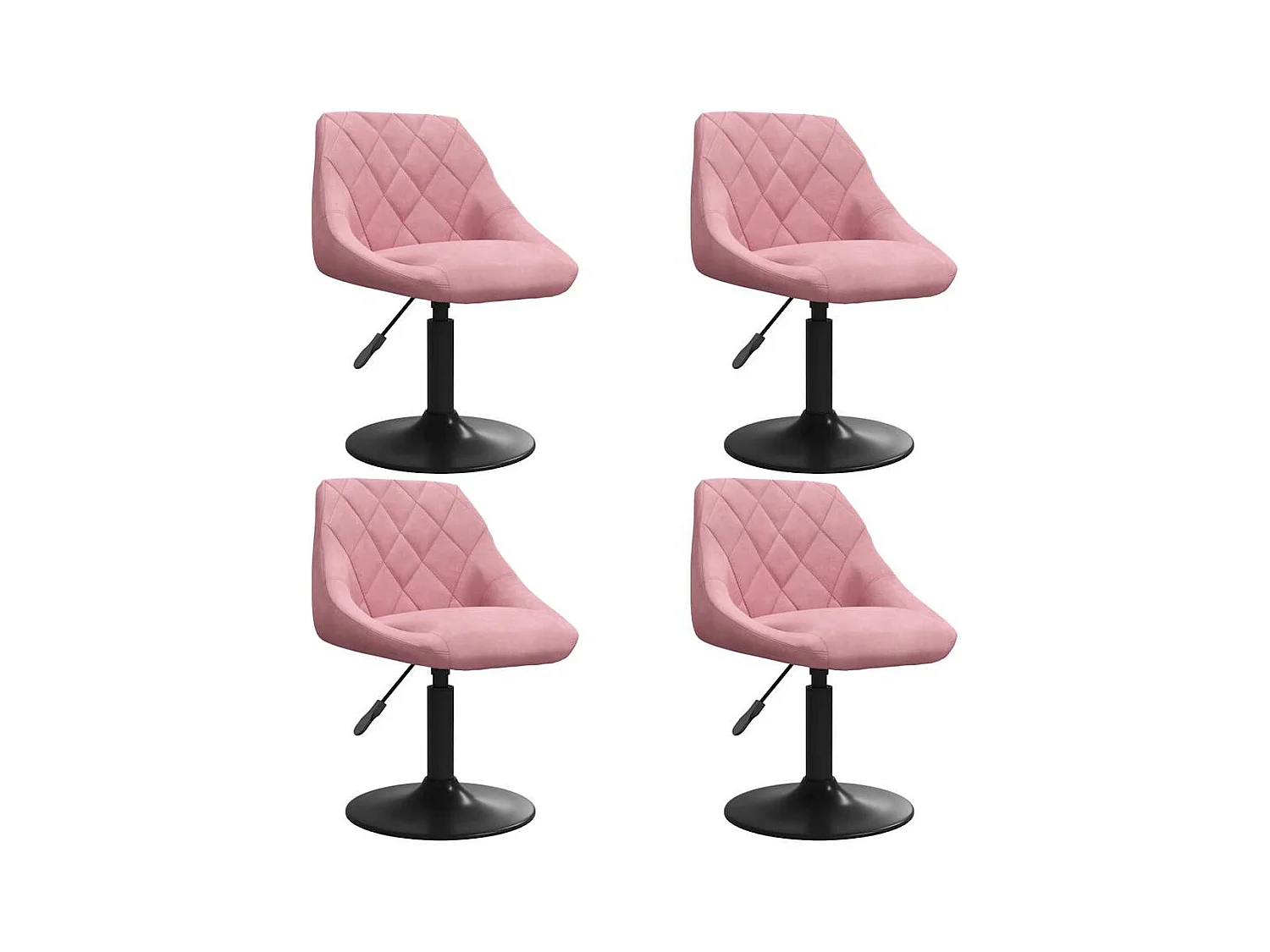 Chaises pivotantes à manger lot de 4 rose velours