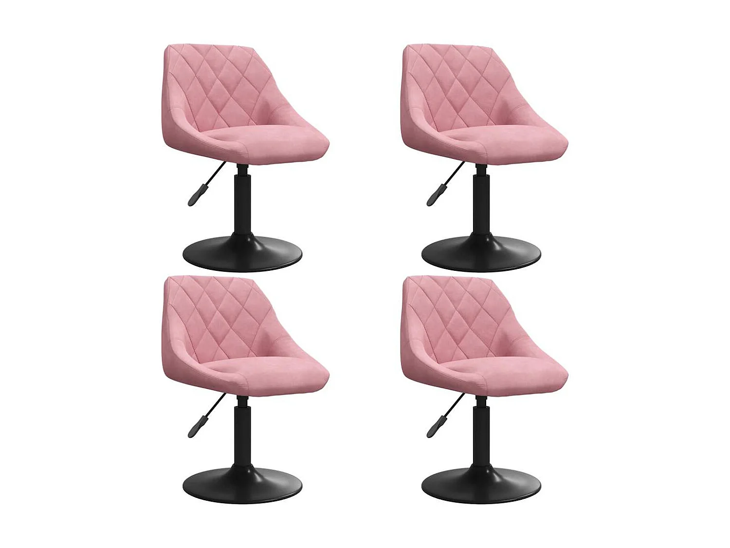 Chaises pivotantes à manger lot de 4 rose velours