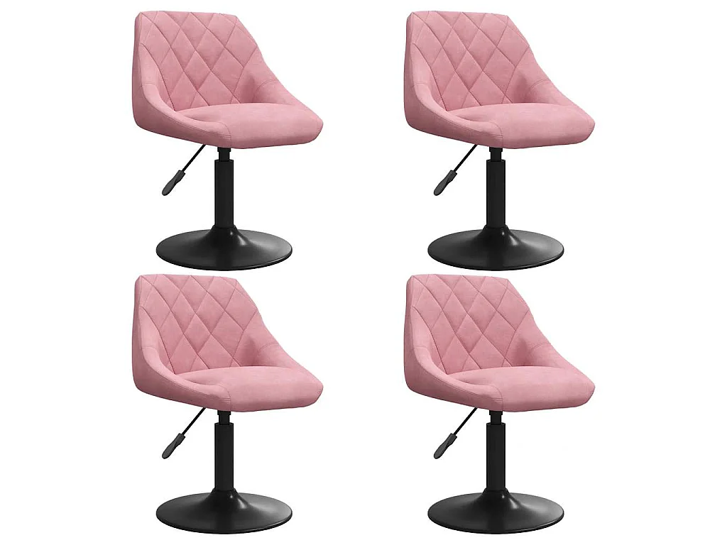 Sedie da Pranzo Girevoli 4 pz Rosa in Velluto