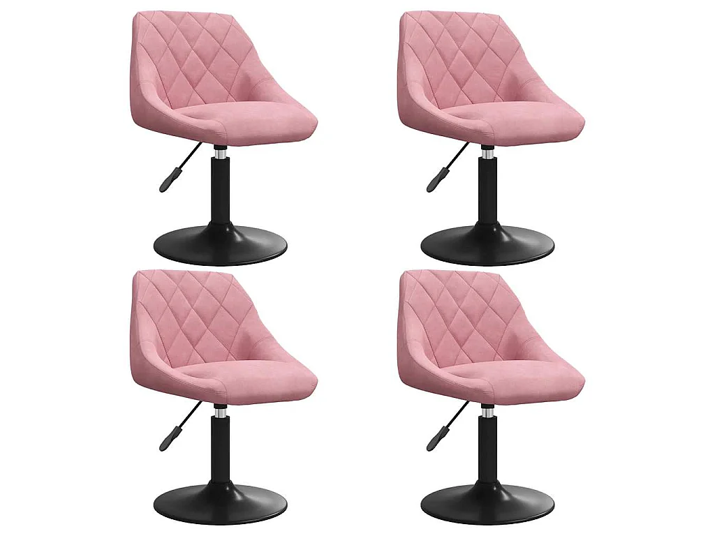 Eetkamerstoelen draaibaar 4 st fluweel roze