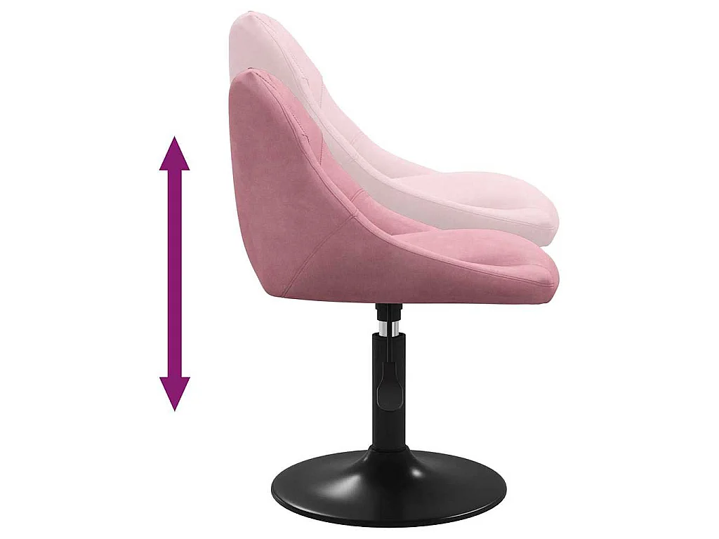 Eetkamerstoelen draaibaar 4 st fluweel roze