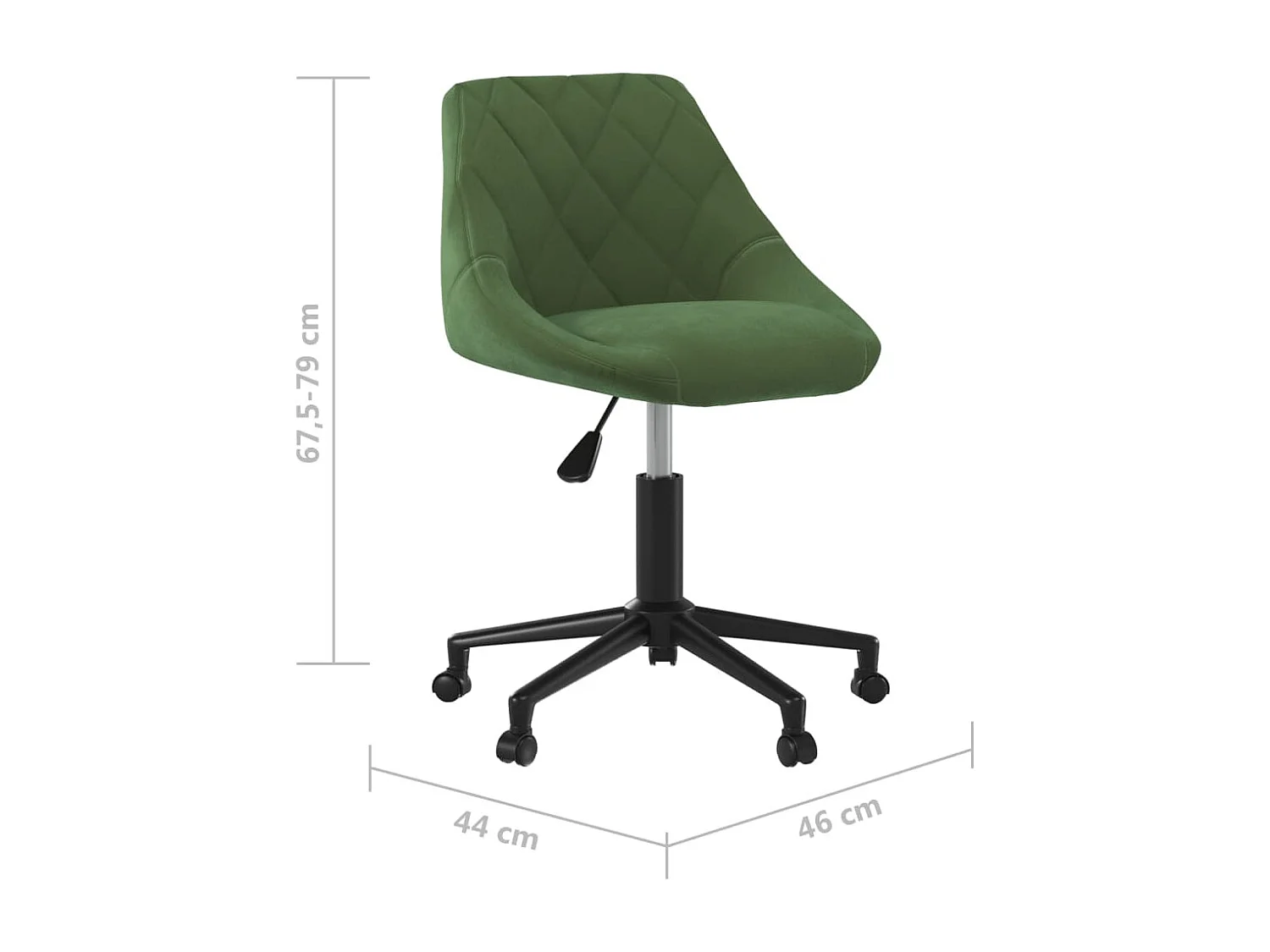 Chaise pivotante de salle à manger Vert foncé Velours