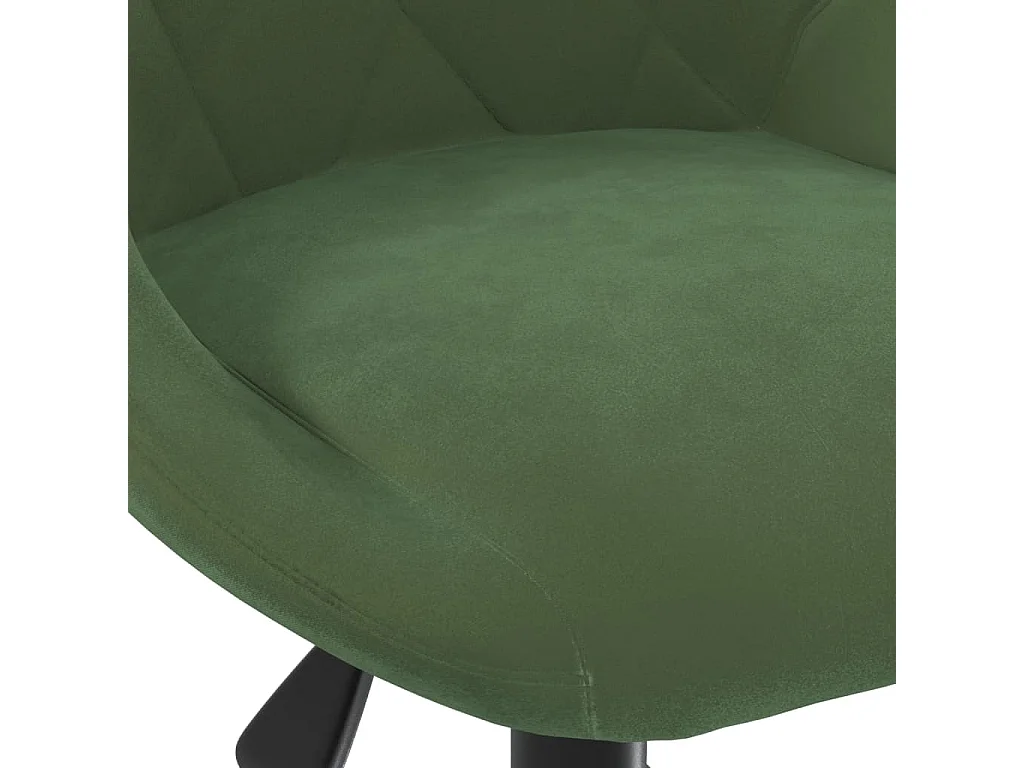 Chaise pivotante de salle à manger Vert foncé Velours