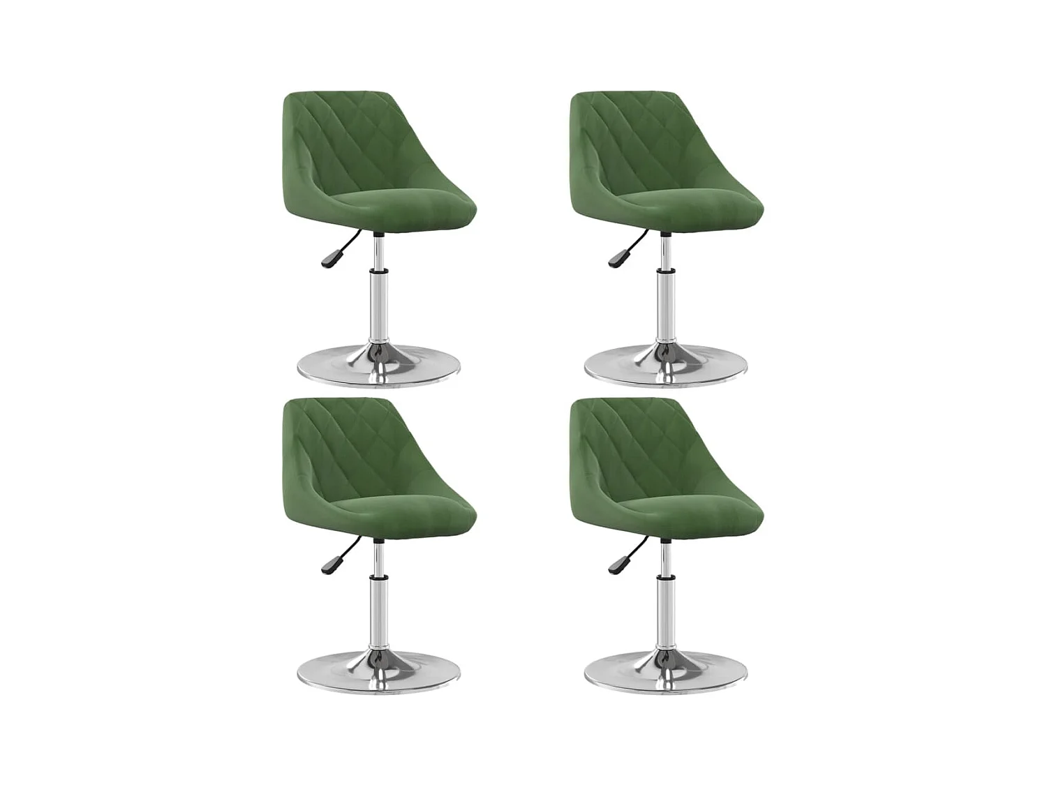 Chaises pivotantes à manger lot de 4 Vert foncé Velours