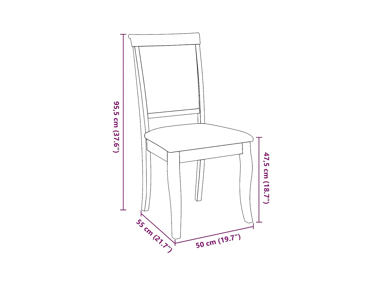 Chaises à manger coussins 2 pcs marron bois massif caoutchouc