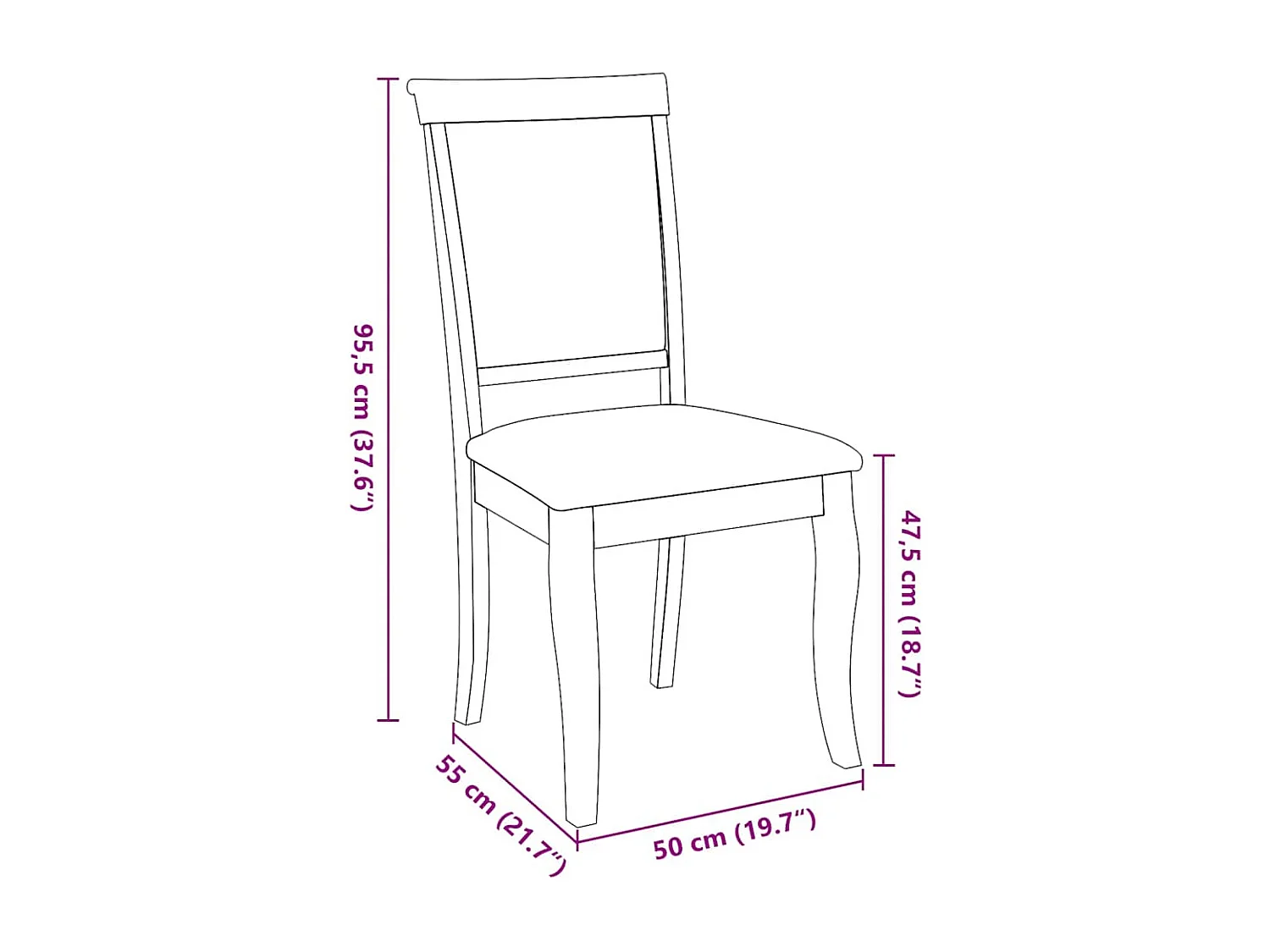 Chaises à manger coussins 2 pcs marron bois massif caoutchouc