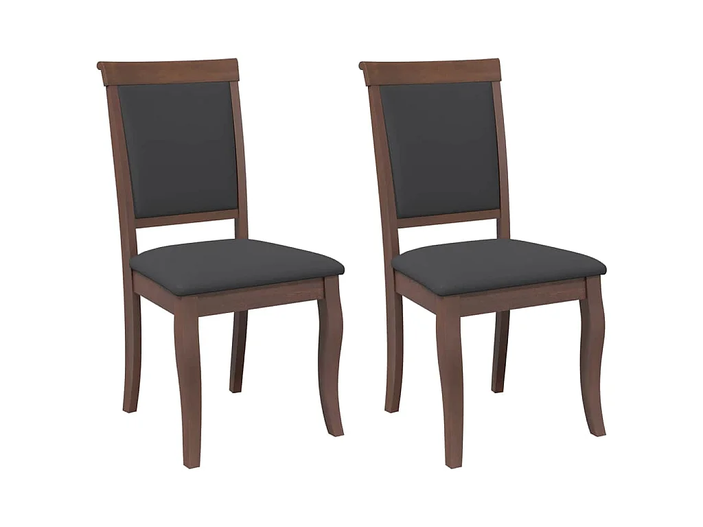 Cadeiras de jantar com almofadões 2 pcs madeira maciça castanho