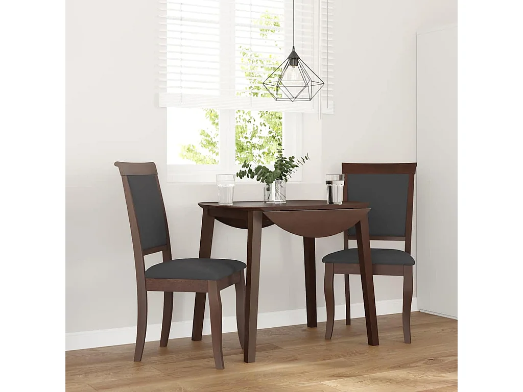 Cadeiras de jantar com almofadões 2 pcs madeira maciça castanho