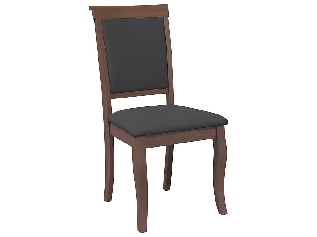 Cadeiras de jantar com almofadões 2 pcs madeira maciça castanho