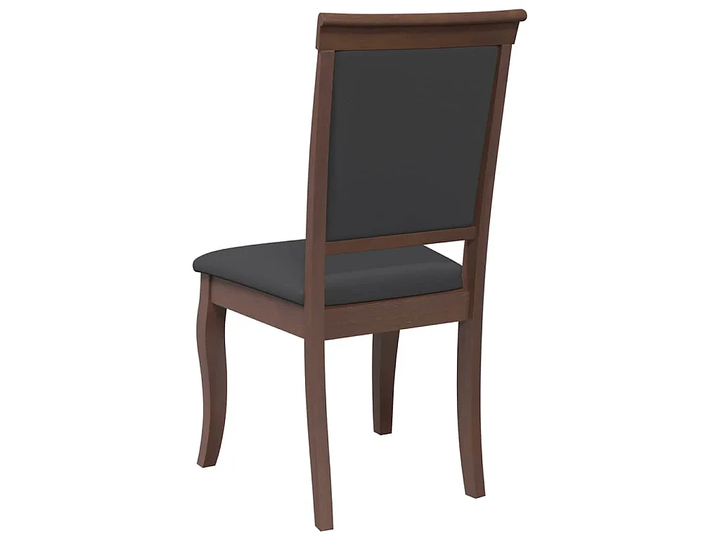 Sedie da Pranzo con Cuscini 2pz Marrone Legno Massello di Hevea
