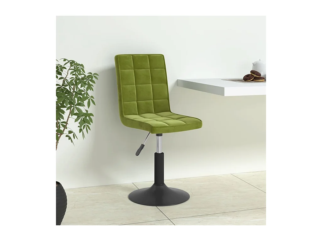 Chaises pivotantes à manger lot de 4 vert clair velours