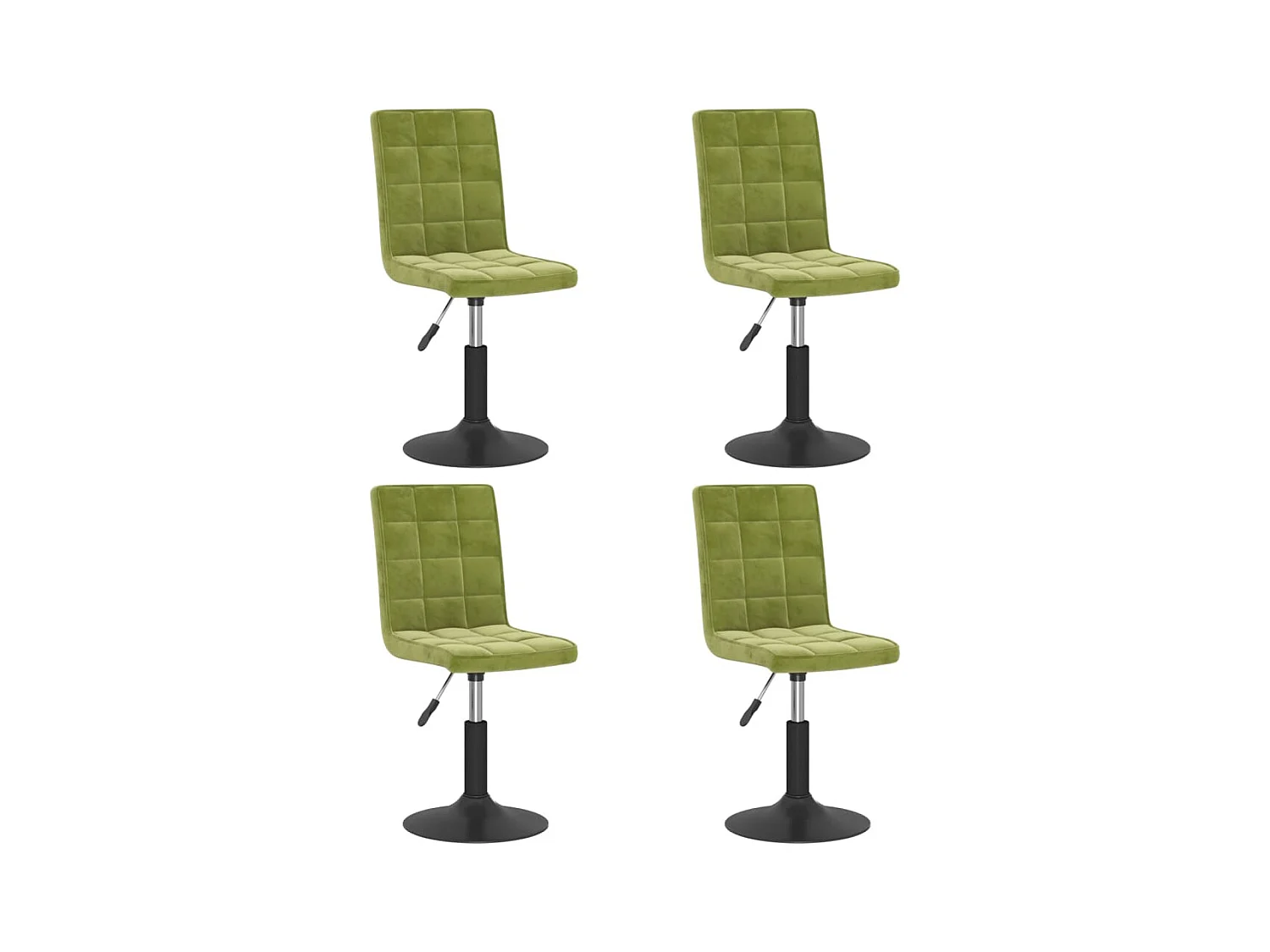 Chaises pivotantes à manger lot de 4 vert clair velours