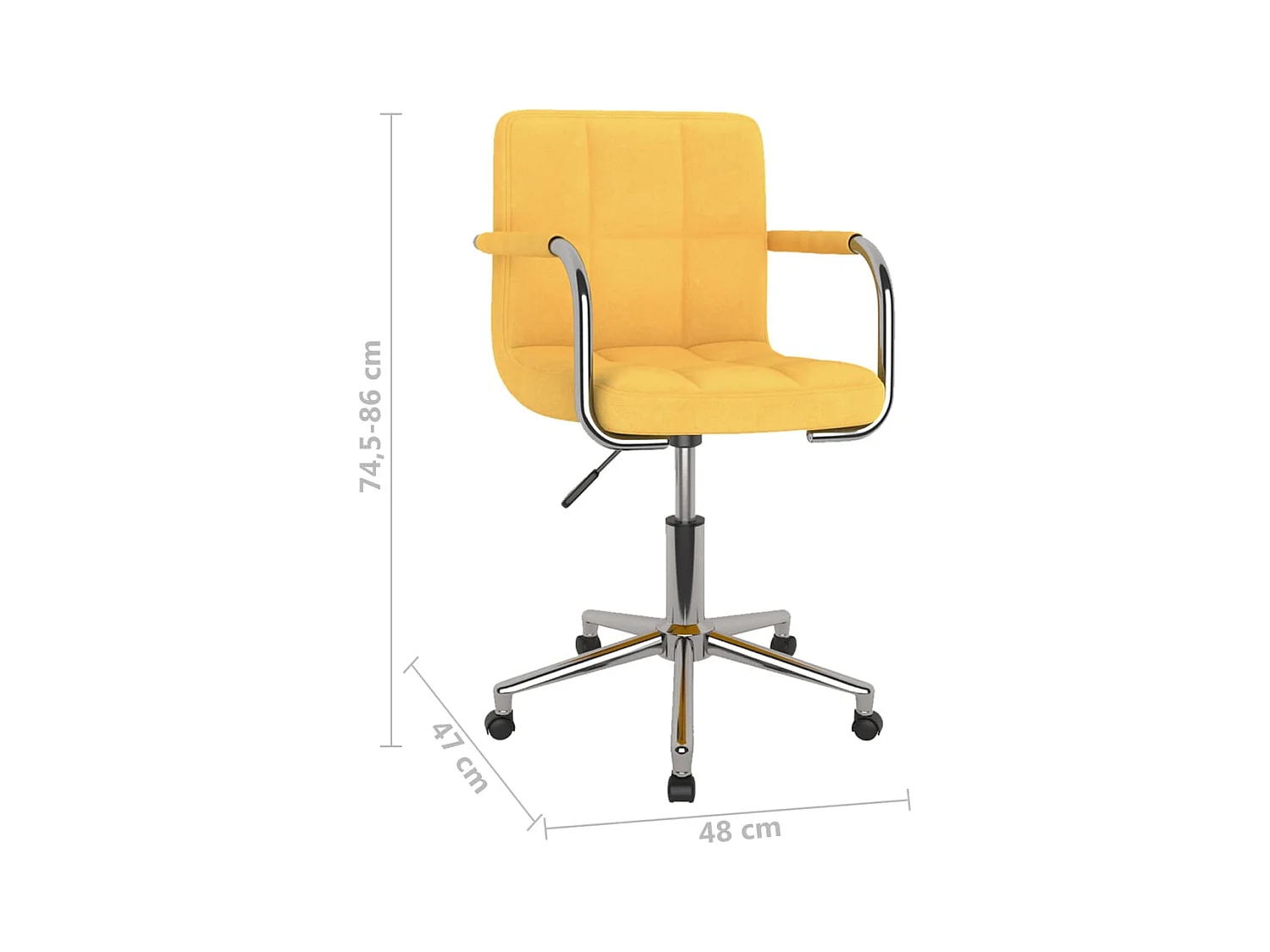 Chaise pivotante de salle à manger Jaune moutarde Tissu