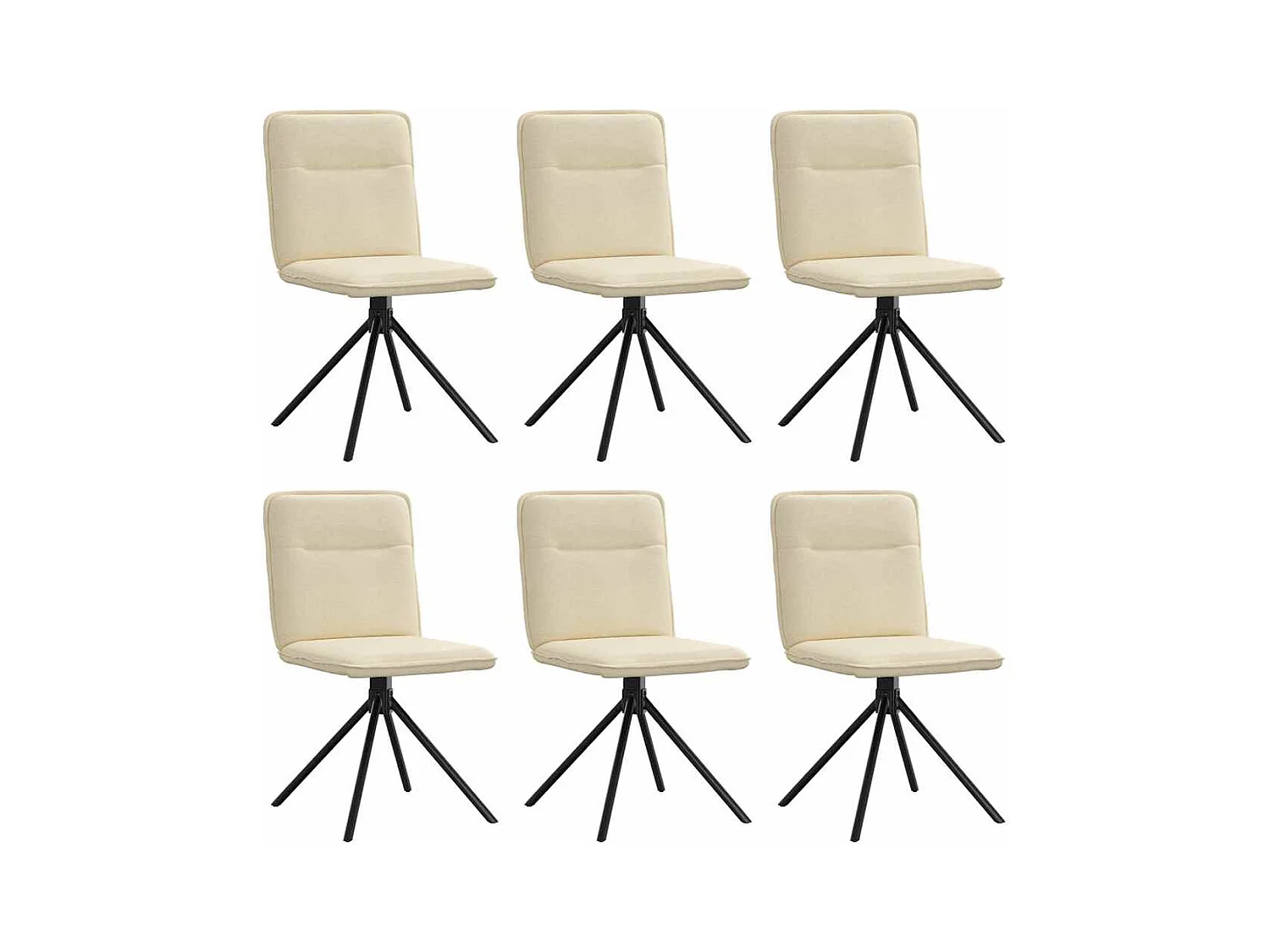 Chaises à manger lot de 6 crème tissu