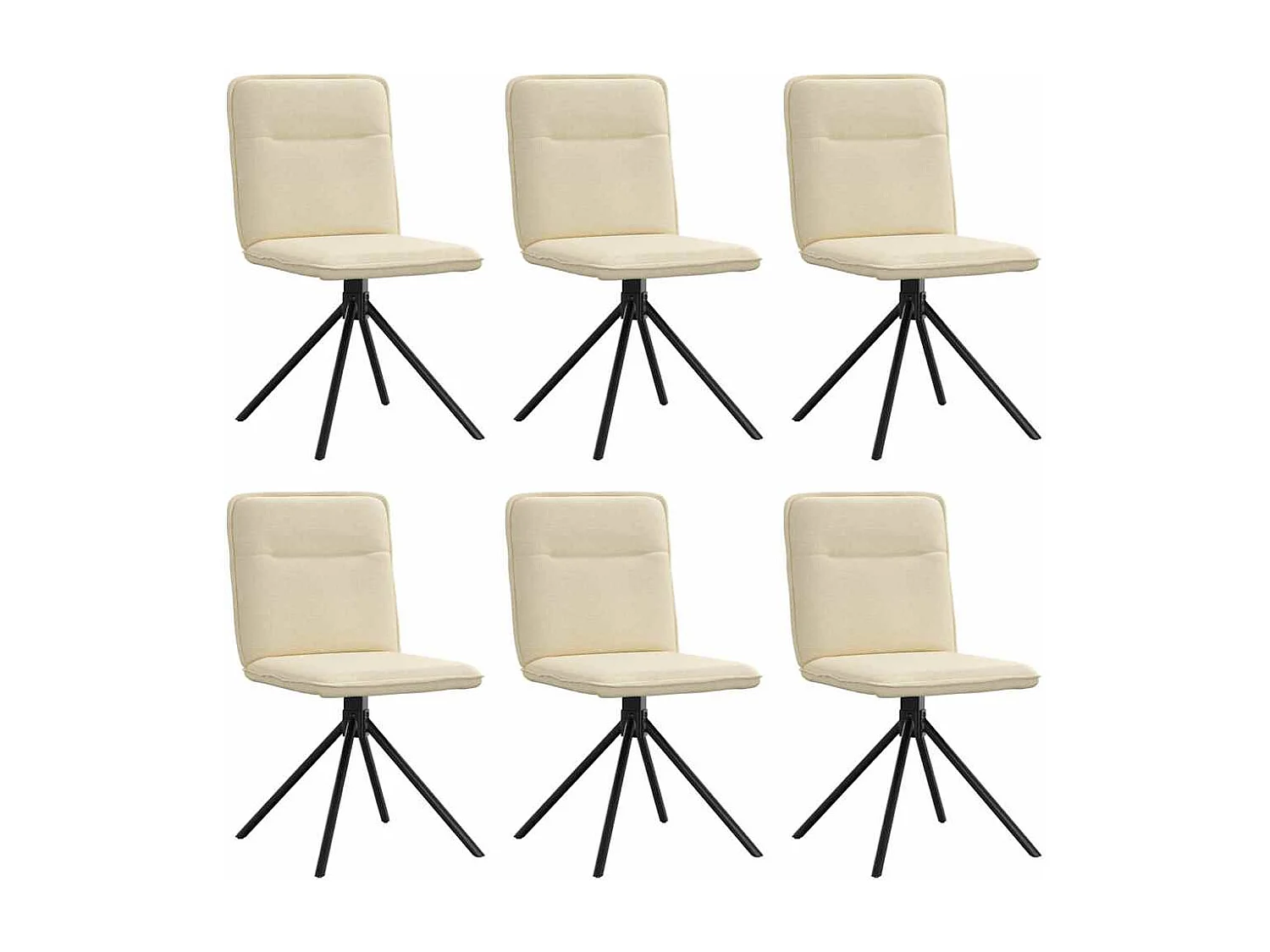 Cadeiras de jantar 6 pcs tecido cor creme