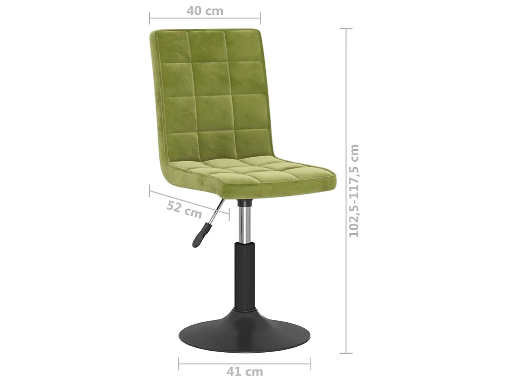 Sedie da Pranzo Girevoli 6 pz Verde Chiaro in Velluto