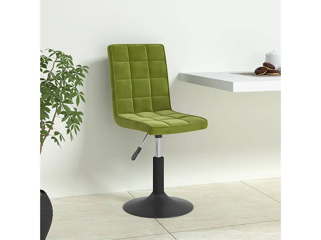 Chaises pivotantes à manger lot de 6 vert clair velours