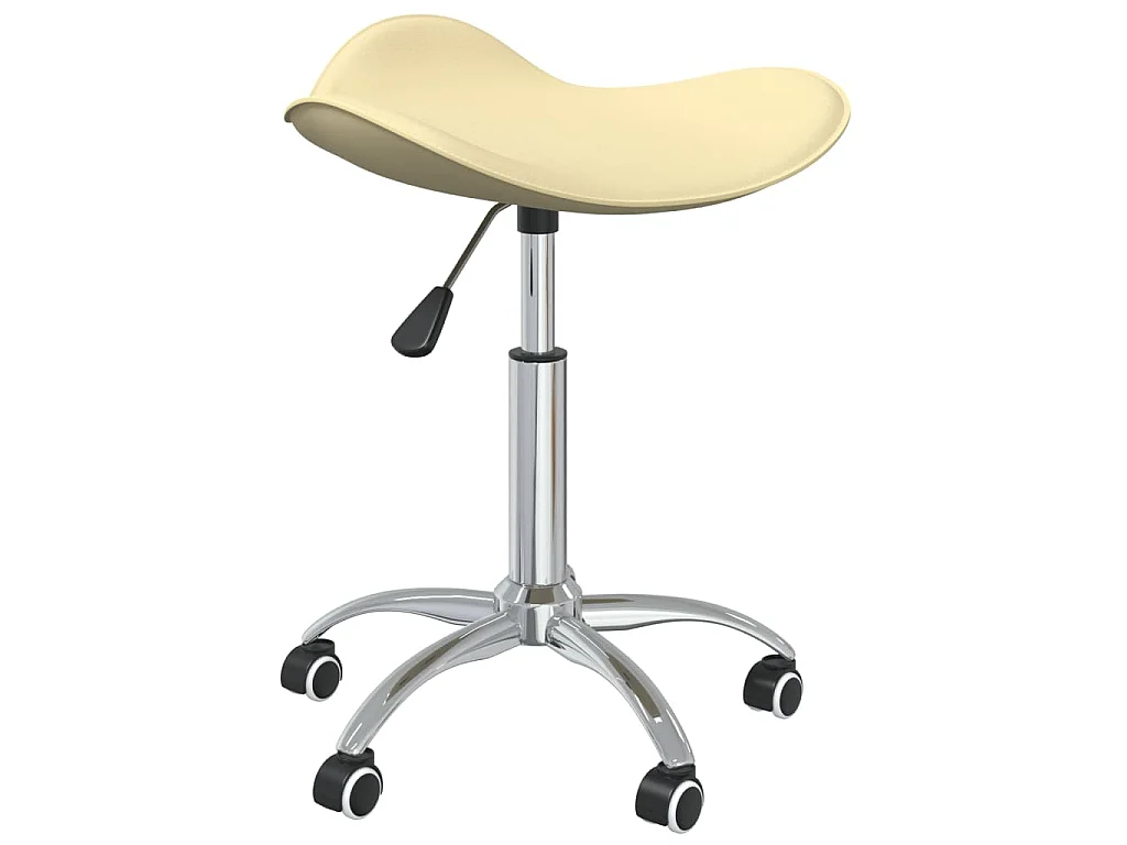 Chaise pivotante de salle à manger Crème Similicuir