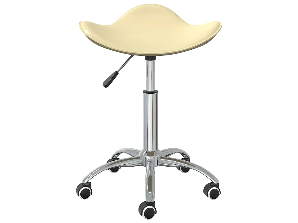 Chaise pivotante de salle à manger Crème Similicuir