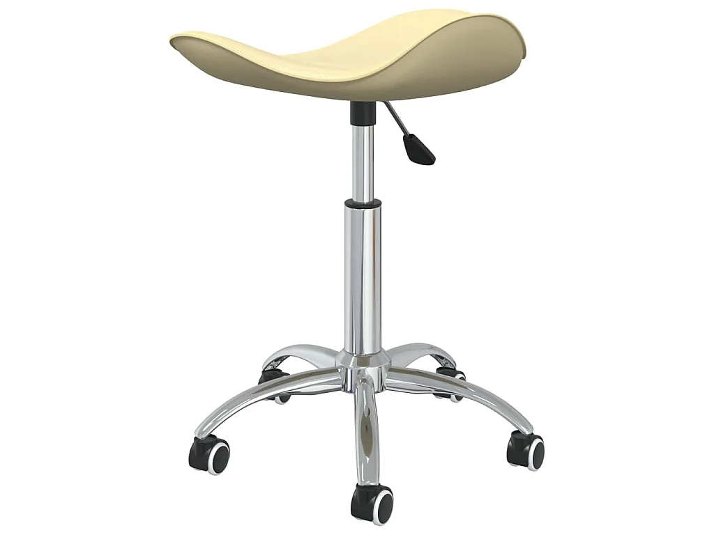 Chaise pivotante de salle à manger Crème Similicuir