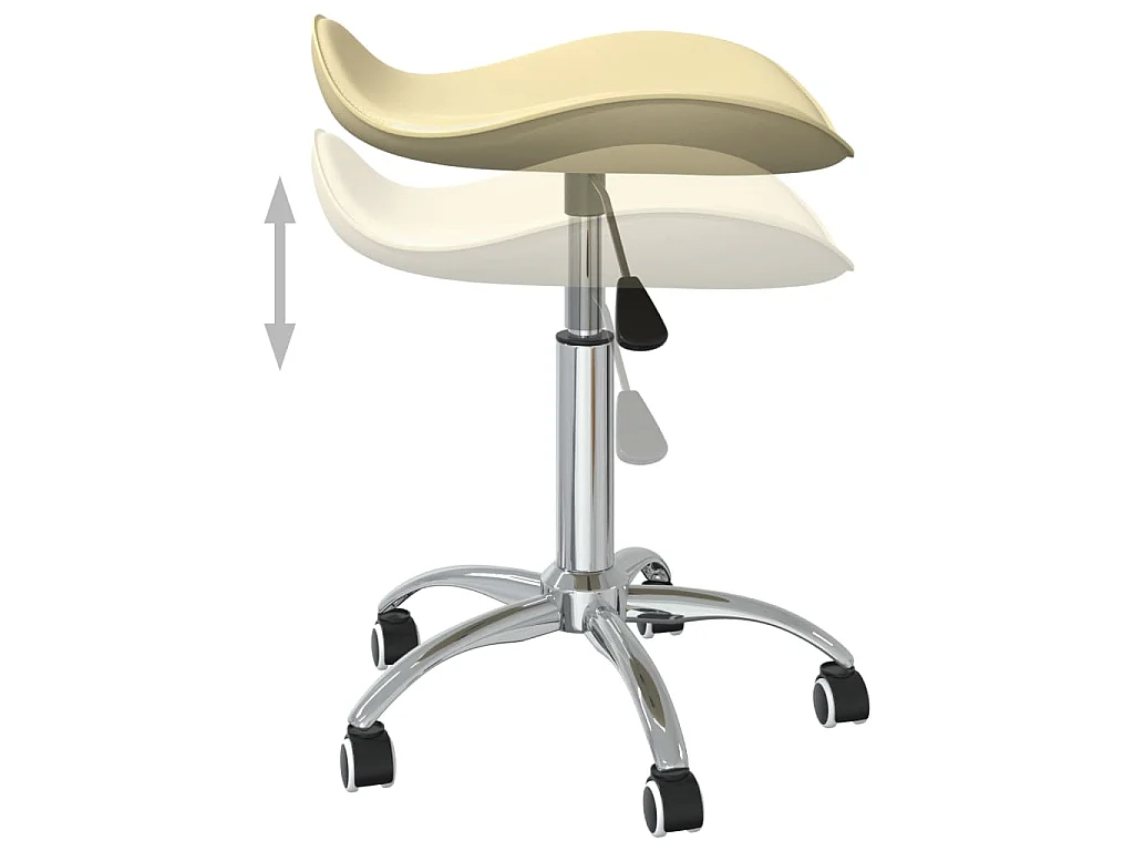 Chaise pivotante de salle à manger Crème Similicuir