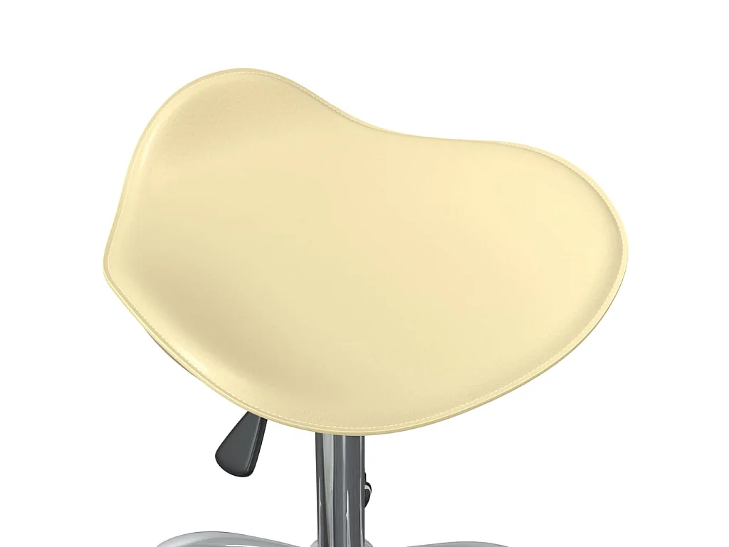 Chaise pivotante de salle à manger Crème Similicuir