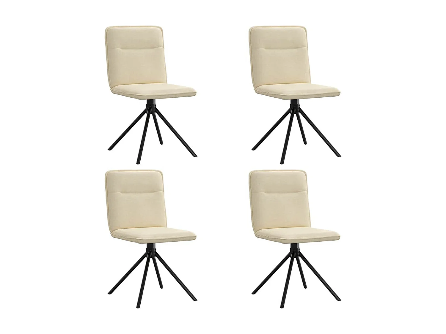 Sillas de comedor 4 unidades tela color crema