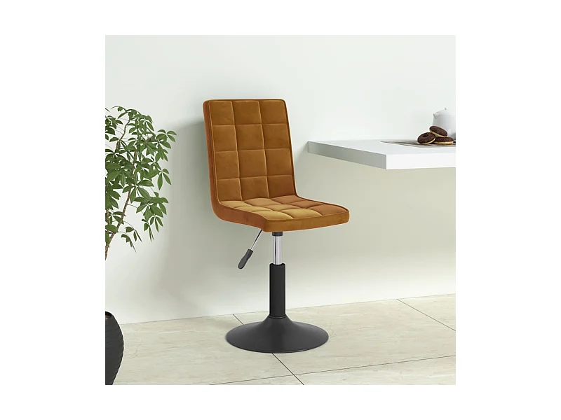 Esszimmerstühle 4 Stk. Drehbar Braun Samt