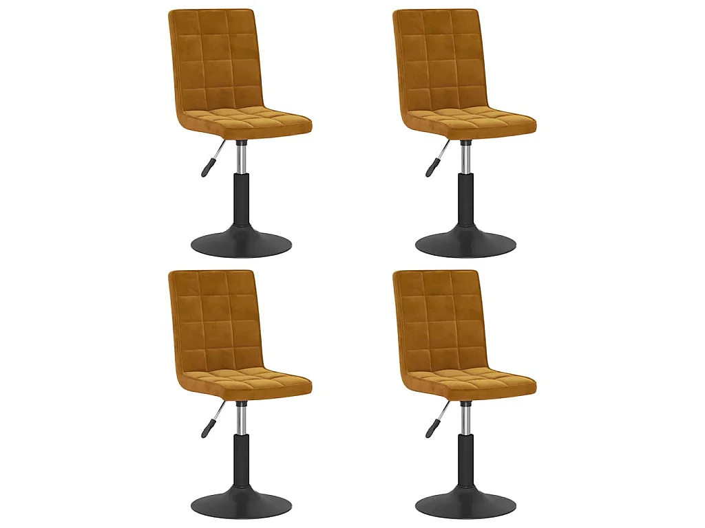 Eetkamerstoelen draaibaar 4 st fluweel bruin