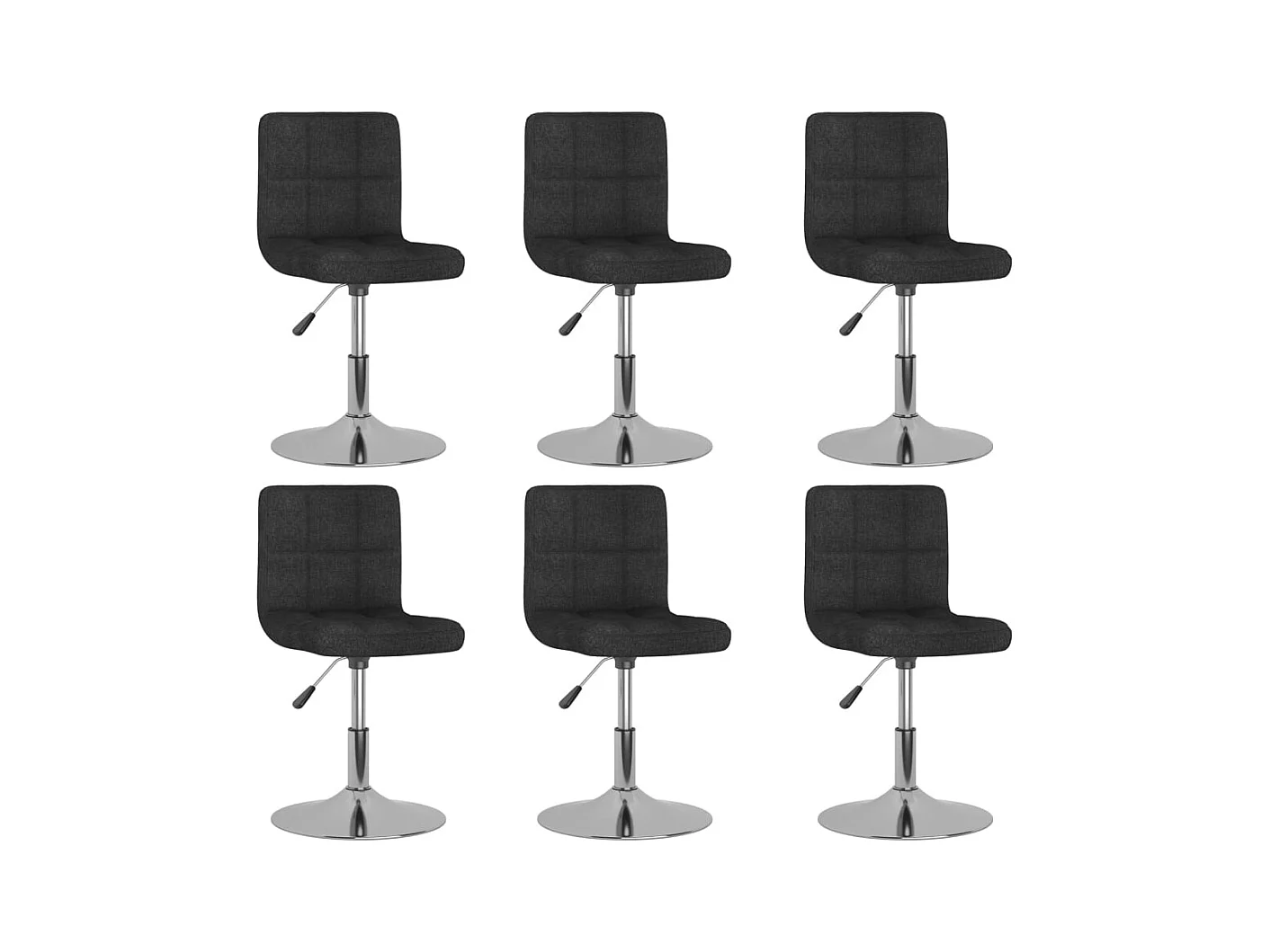 Chaises pivotantes à manger lot de 6 Noir Tissu