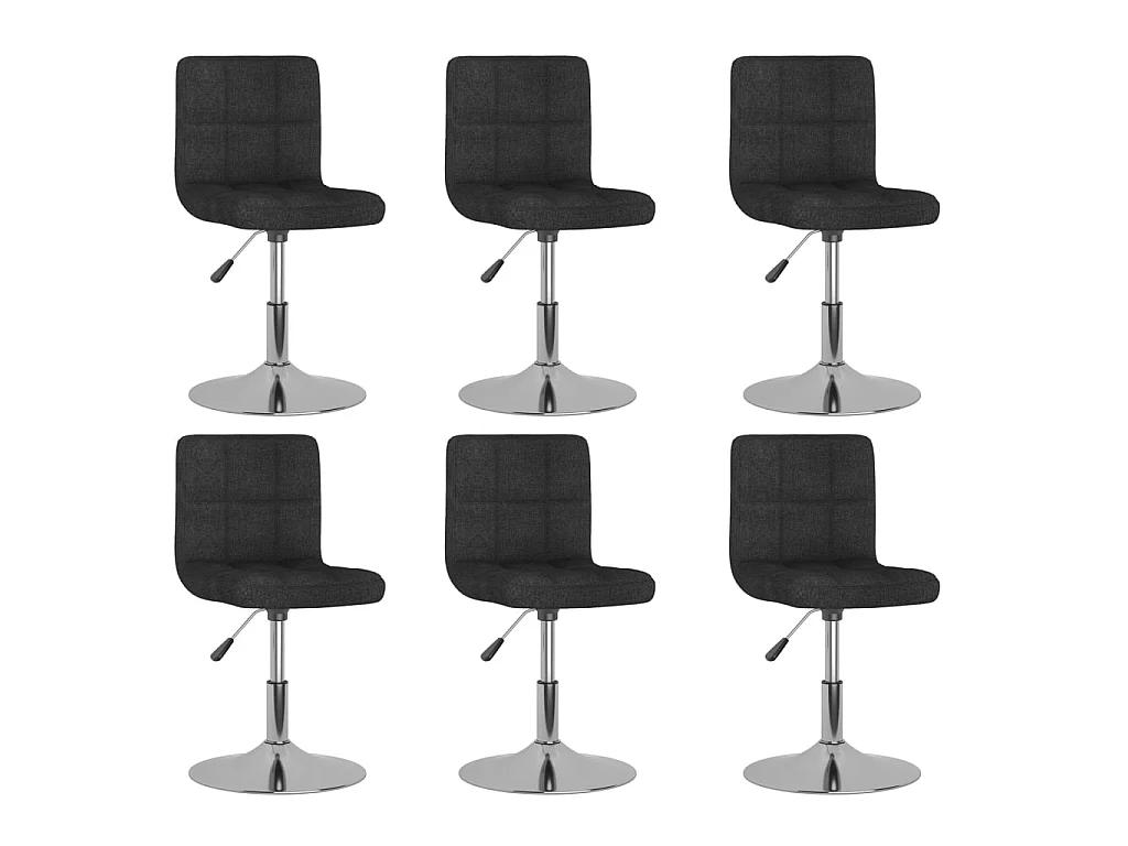 Chaises pivotantes à manger lot de 6 Noir Tissu