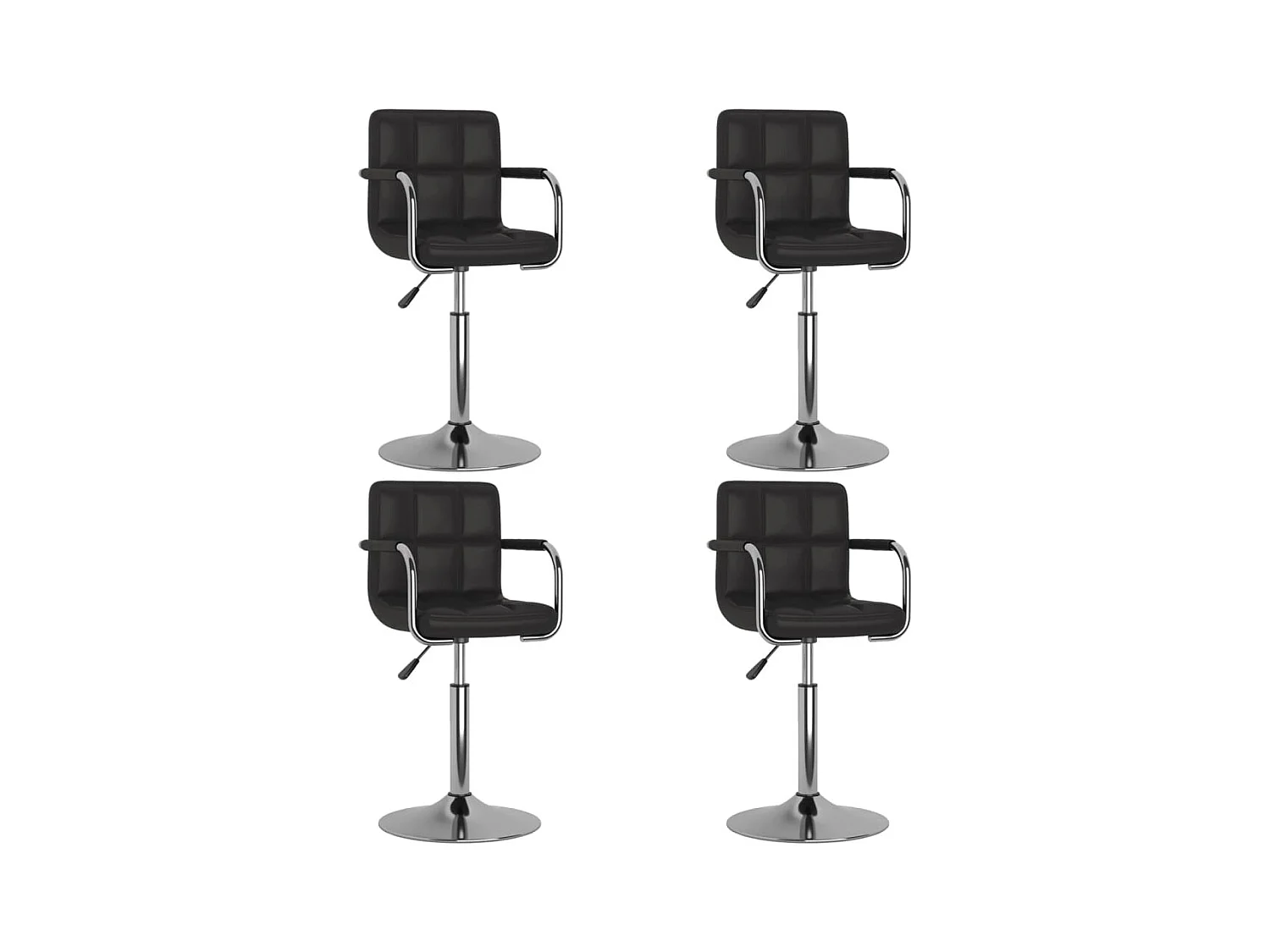 Chaises pivotantes à manger lot de 4 noir similicuir