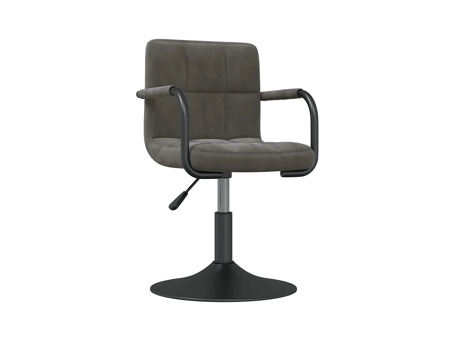 Silla de comedor de terciopelo gris oscuro