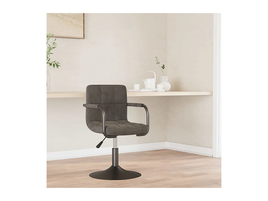 Chaise de salle à manger Gris foncé Velours
