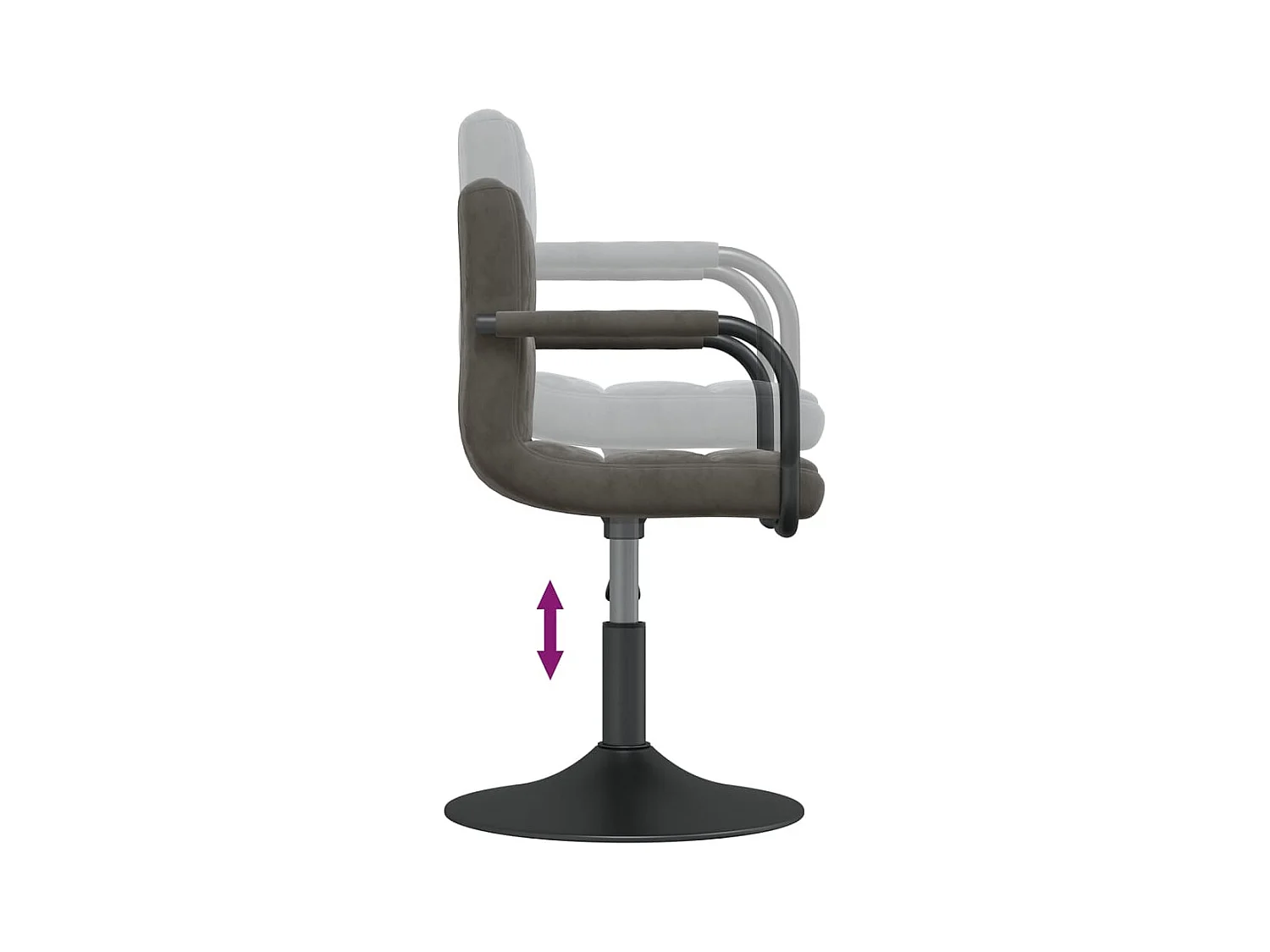 Chaise de salle à manger Gris foncé Velours