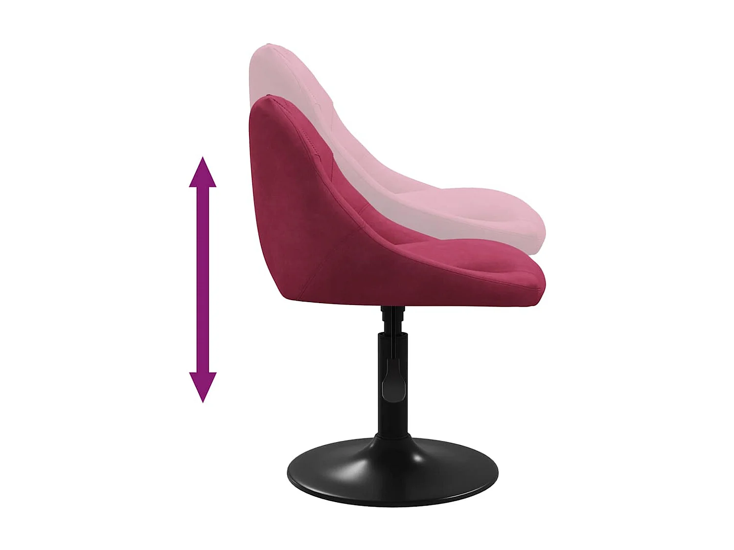 Chaise de salle à manger Rouge bordeaux Velours