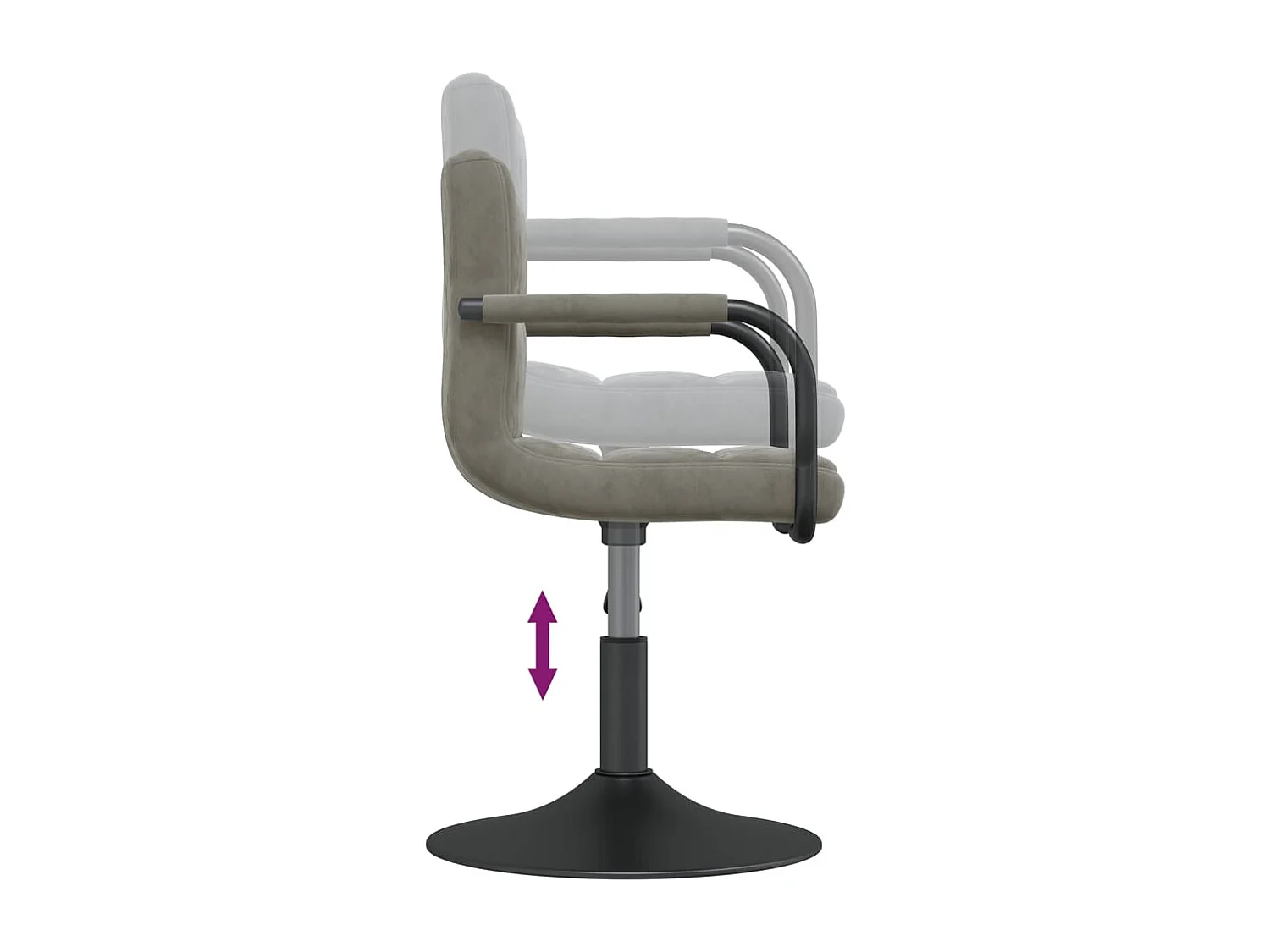 Chaises pivotantes à manger lot de 4 gris clair velours