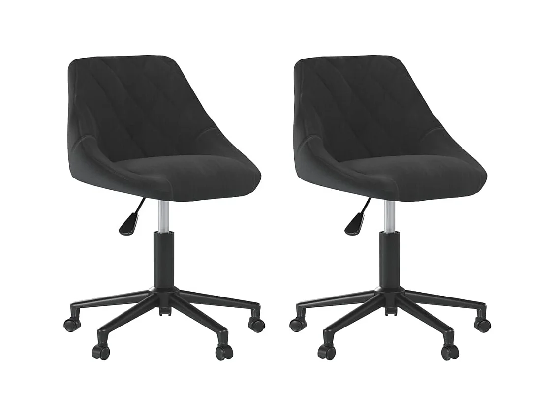 Esszimmerstühle 2 Stk. Drehbar Schwarz Samt