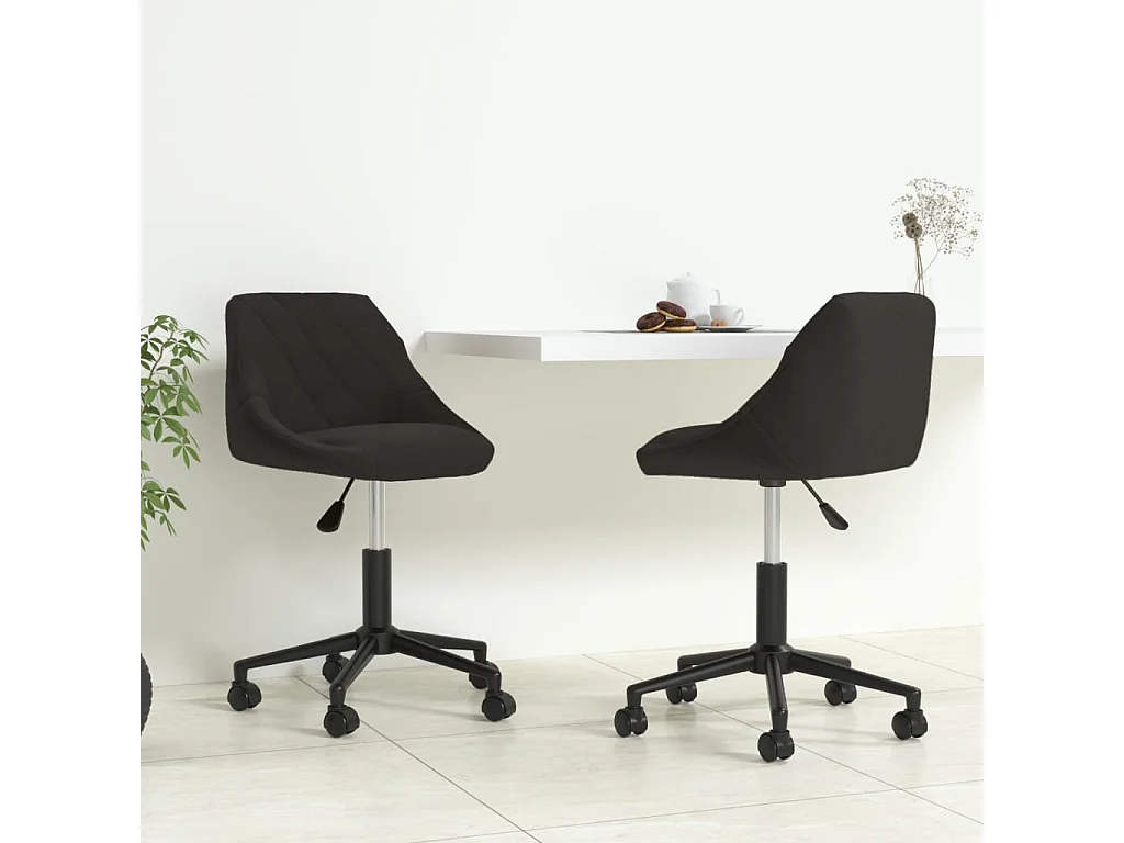 Chaises pivotantes à manger lot de 2 noir velours