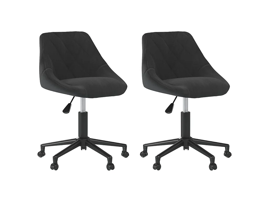Cadeiras de jantar giratórias 2 pcs veludo preto