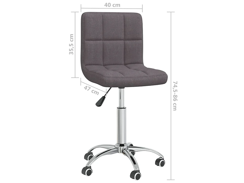 Chaise pivotante de salle à manger Taupe Tissu