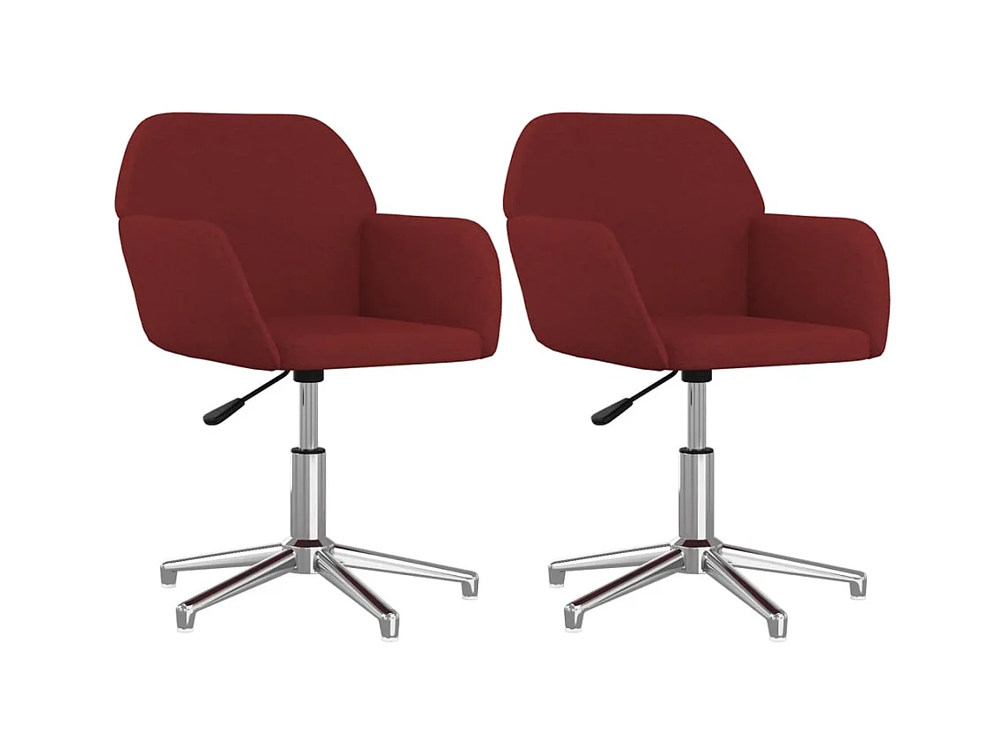 Chaises pivotantes à manger lot de 2 Rouge bordeaux Tissu