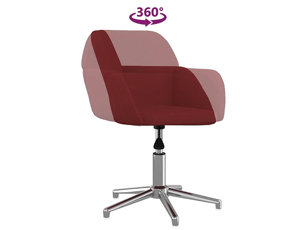 Sillas de comedor giratorias 2 unidades tela rojo tinto