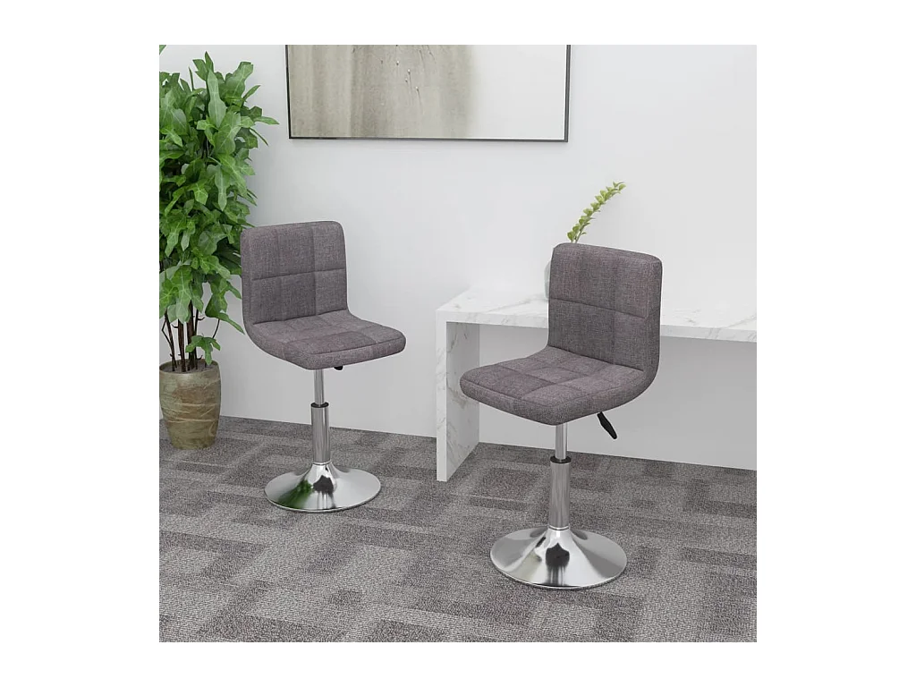 Chaises pivotantes à manger lot de 2 taupe tissu