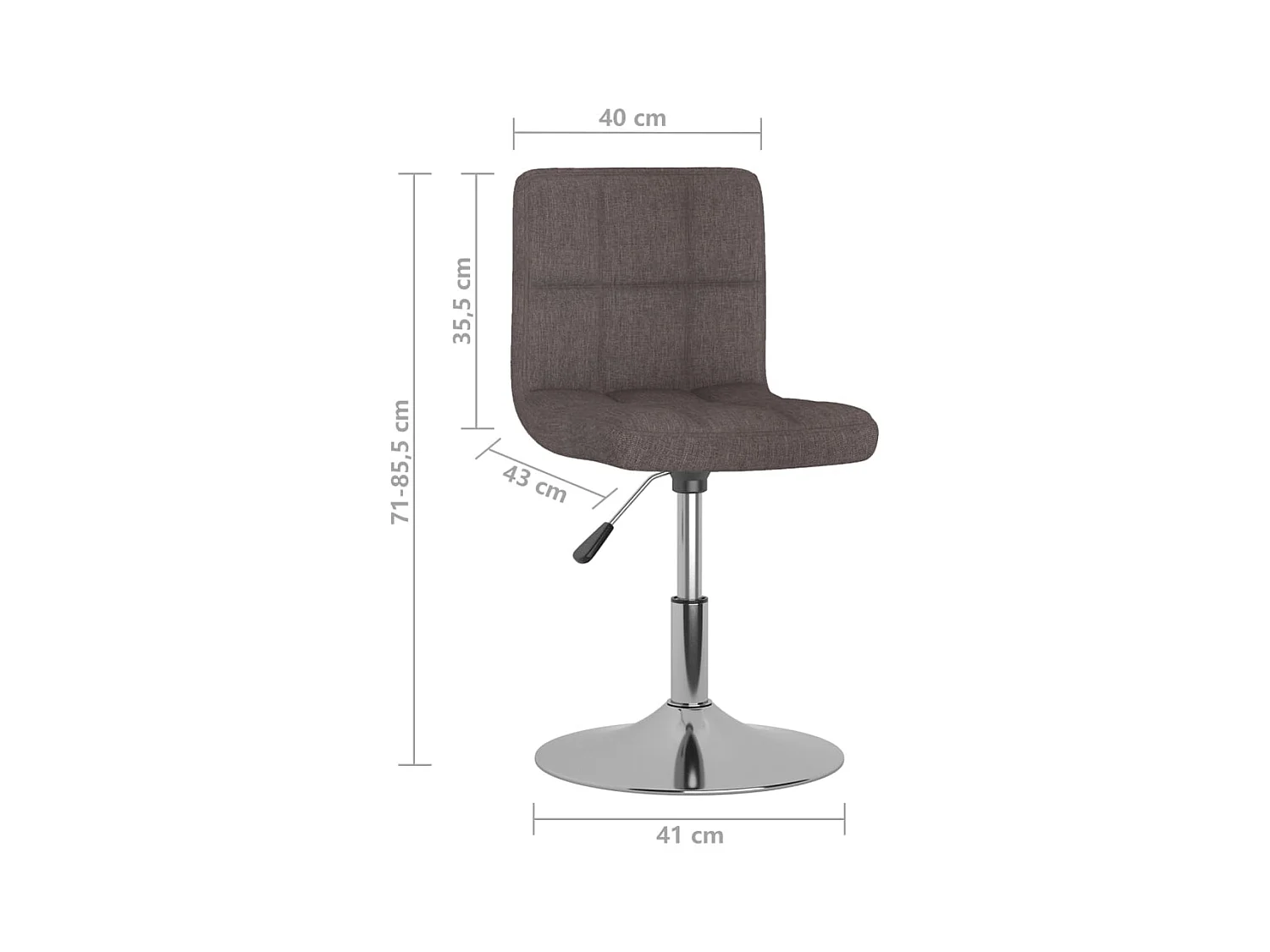 Chaises pivotantes à manger lot de 2 taupe tissu