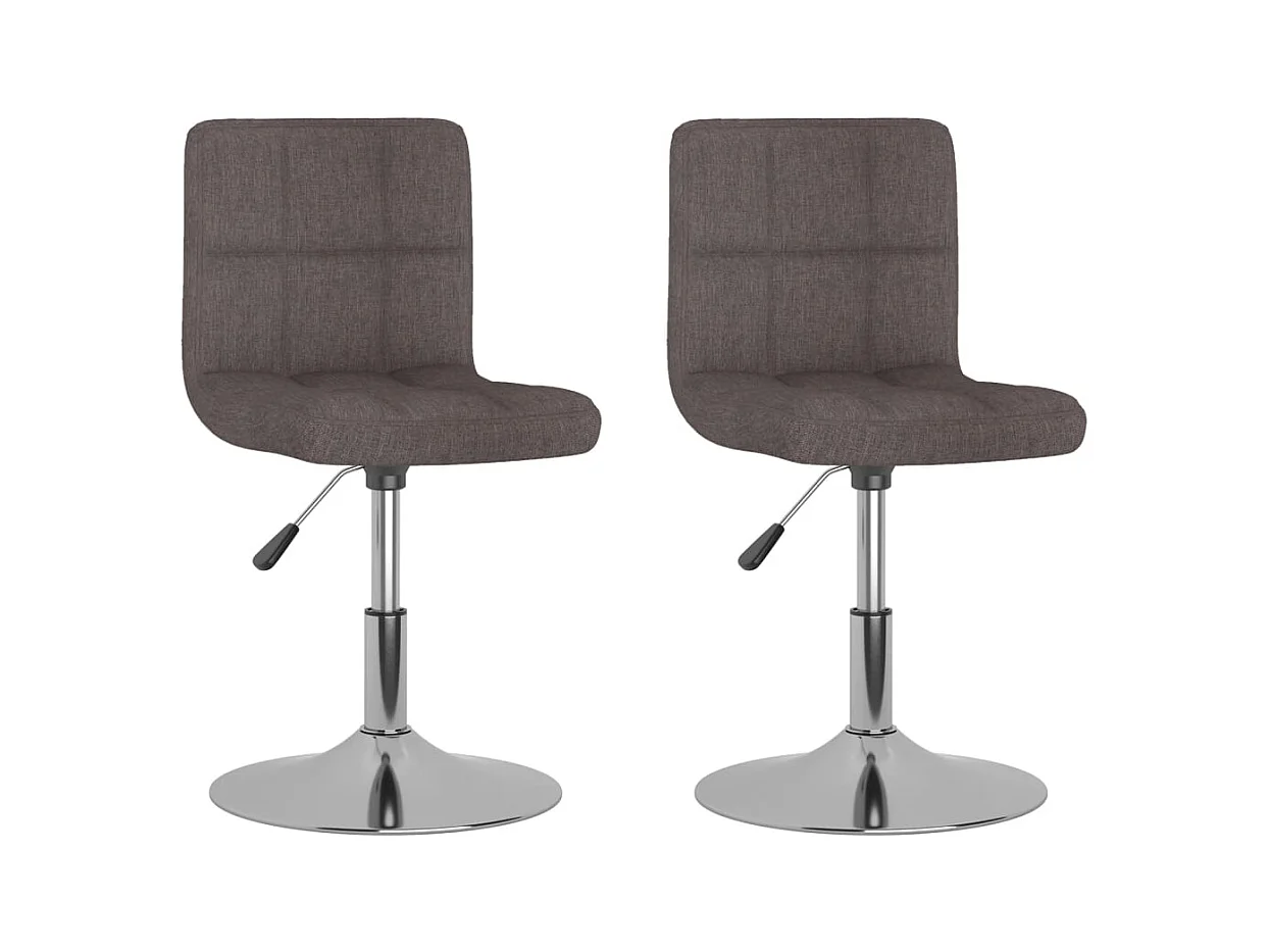 Chaises pivotantes à manger lot de 2 taupe tissu