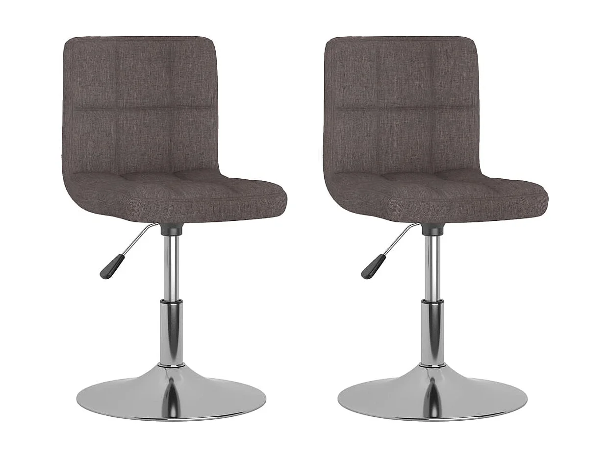 Chaises pivotantes à manger lot de 2 taupe tissu