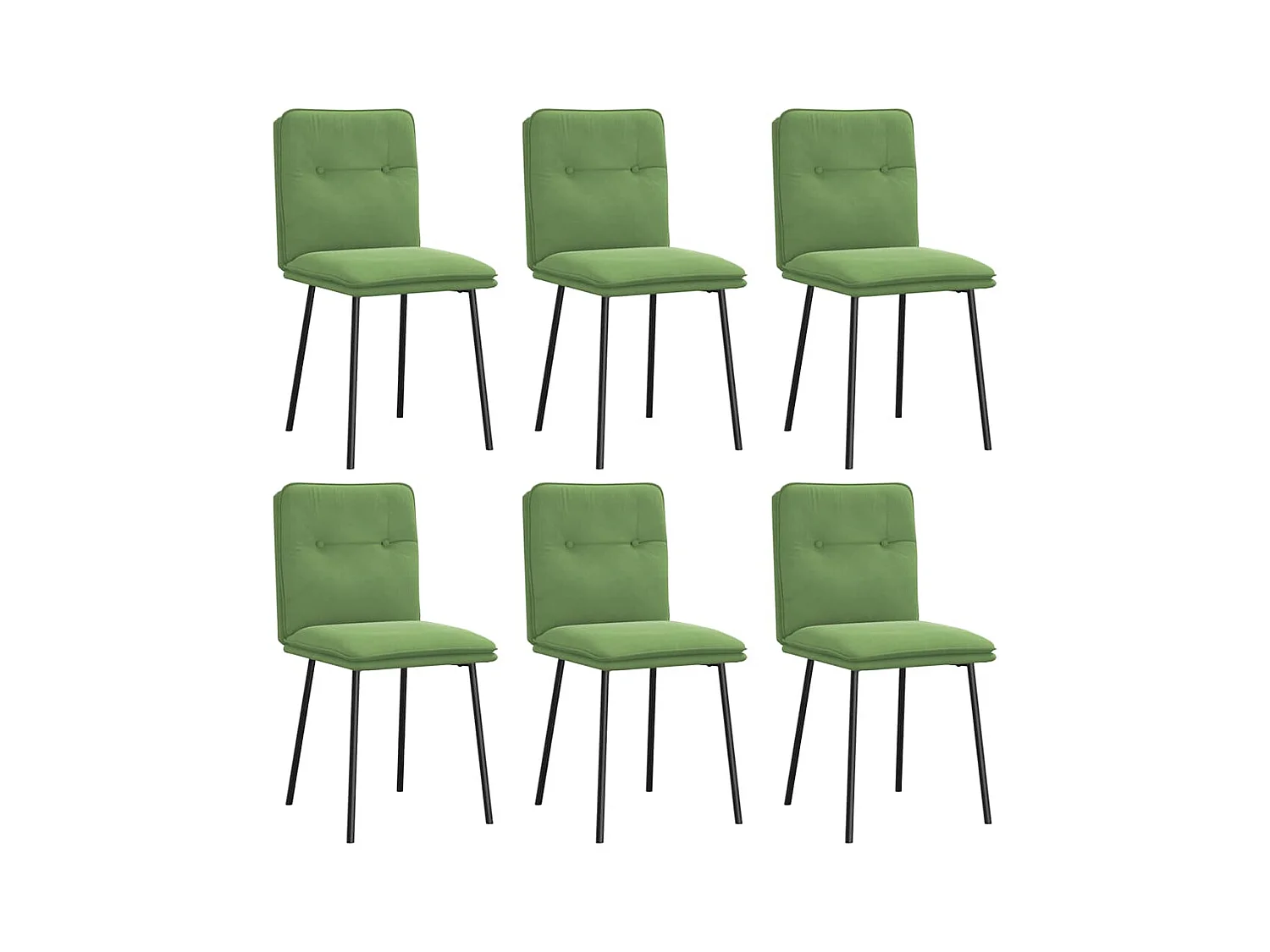 Chaises à manger lot de 6 vert clair velours